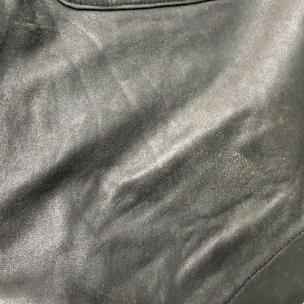 Surface to Air Black Lamb Nappa Leather Shorts Elastic Waist Men’s Size M